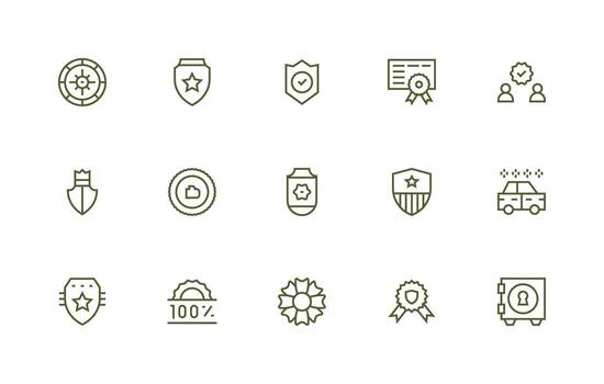 15 Regular Line Style Icons from Reliability Collection Reliable Icons for All Interfaces vector