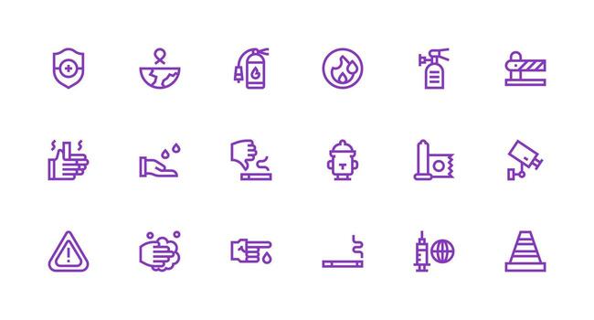 Strong Stroke Line Icons from Prevention Set with 18 Vectors Flexible Icon System for Web Interfaces