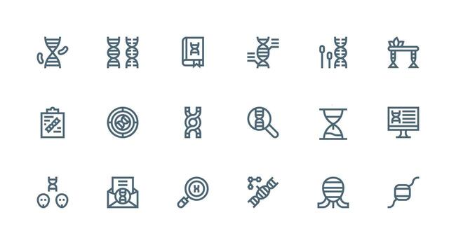 Strong Stroke Line Icons from Genetic Set with 18 Vectors Reusable Icon Set