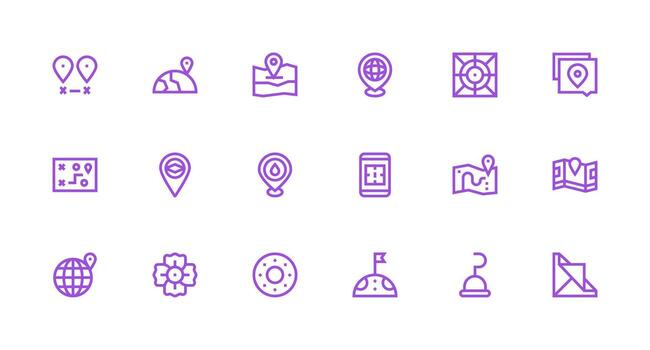 18 Strong Stroke Line Designs for Position Icons Balanced Icon Set for Functional Design vector