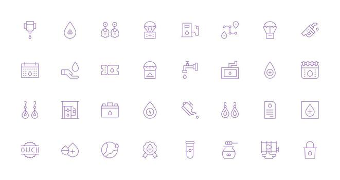 32 Delgado línea vectores para soltar tema escalable íconos para multiplataforma interfaces