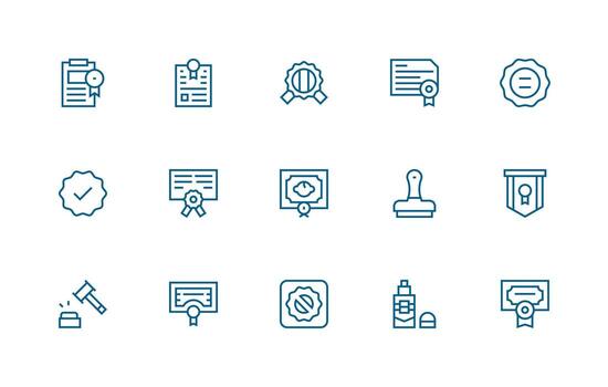 15 regular línea íconos para sello gráficos ligero icono serie vector