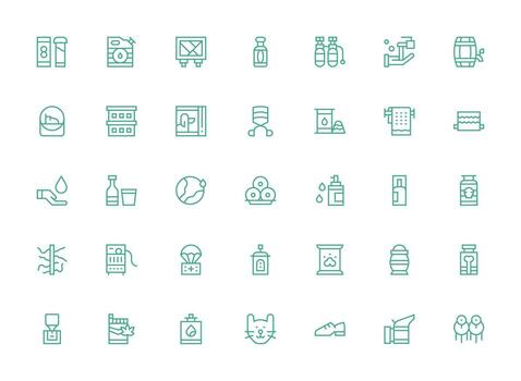 35 Regular Clean Line Vectors for Supply Theme Full Icon Library for UI Designers