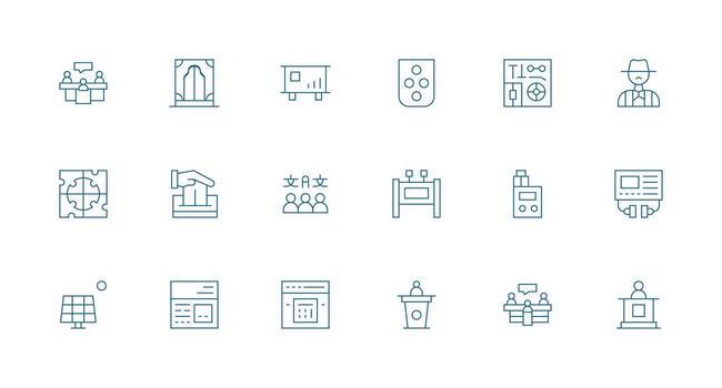 18 mínimo línea íconos para panel gráficos versátil icono colección para diseñadores vector