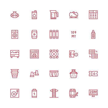 Medium Stroke Outline Icons from Capacity Set with 25 Vectors Neat Icon Set
