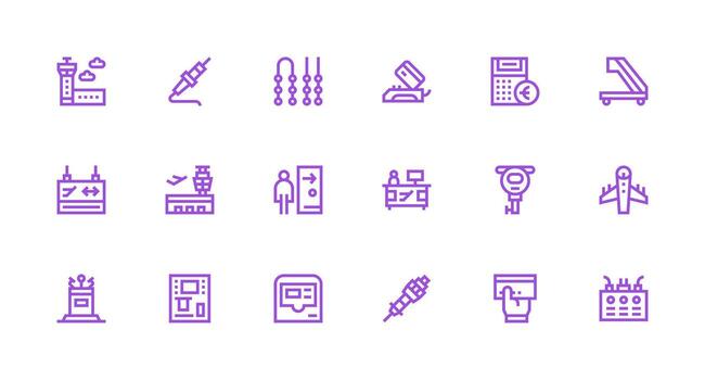 18 Strong Stroke Line Style Icons from Terminal Collection Web and App Icon Pack Collection vector