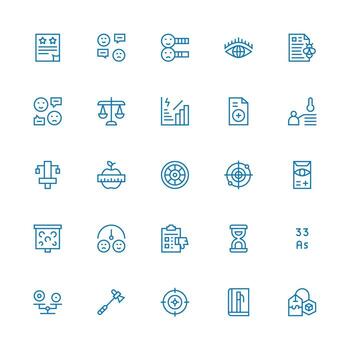 25 Assessment Icons in Medium Stroke Outline Aesthetic Neatly Designed Icons for Web Platforms vector