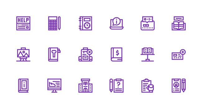 documentación visual paquete conteniendo 18 fuerte carrera línea íconos agudo íconos para presentaciones vector