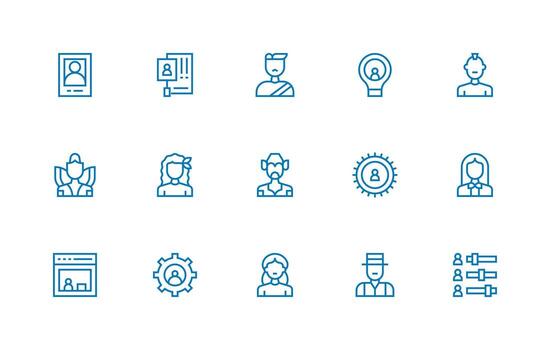15 Icons for User in Regular Line Format User Interface Icons for Digital Products vector