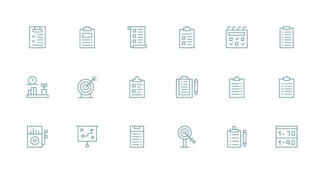Minimal Line Style Goals Icons with 18 Vectors Dashboard Icon Series