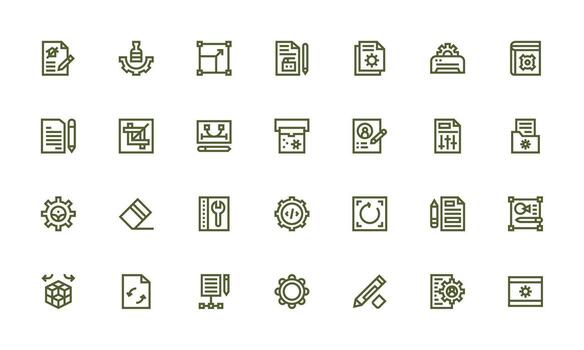 modificar diseño íconos presentando 28 en negrita línea estilo ordenado icono conjunto vector