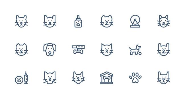 18 Icons for Pet Care in Strong Stroke Line Format Neatly Designed Icons for Web Platforms vector