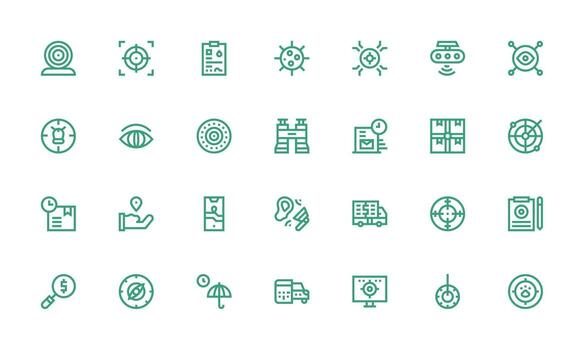 28 Bold Line Style Icons from Tracking Collection Scalable Icon Pack vector