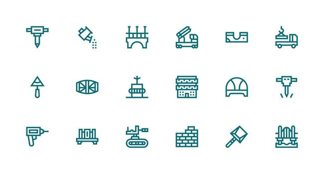 hormigón incluso 18 fuerte carrera línea ilustraciones ui icono conjunto vector