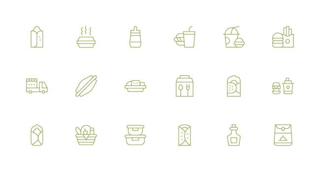18 Minimal Line Designs for Lunchbox Icons Minimal Icon Pack vector