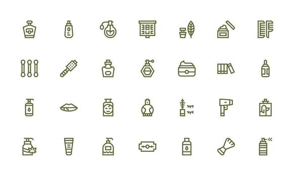 Cosmetics featuring 28 Icons in Bold Line Design UI Icon Set vector
