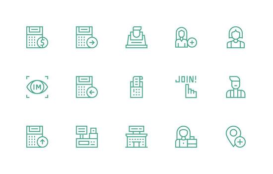 15 regular línea estilo íconos desde Registrarse colección icono paquete vector