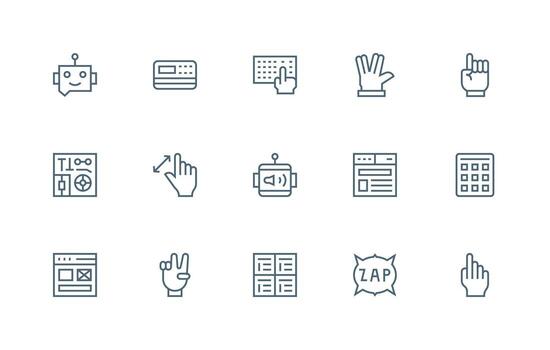 15 Icons for Interface in Regular Line Format Organized Pack for Project Assets vector