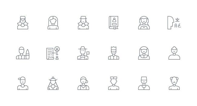 Minimal Line Icons from Person Set with 18 Vectors Design Ready Icon Set for Teams