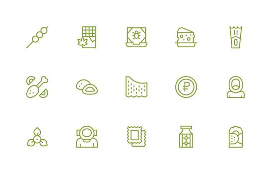 Isolated including 15 Regular Line Illustrations User Interface Icons for Digital Products vector