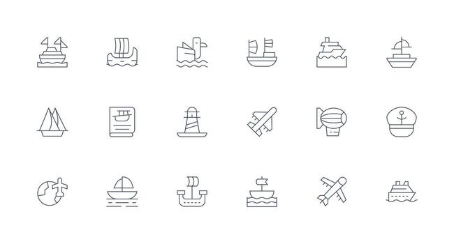 Minimal Line Icons from Voyage Set with 18 Vectors App Icon Pack