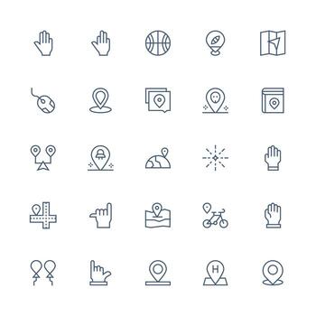 punto icono colección con 25 medio carrera contorno diseños interfaz íconos para diario utilizar vector