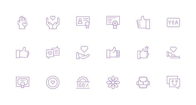 18 Minimal Line Style Icons from Endorsement Collection Clean Icon Set Icon Pack for UI Projects vector
