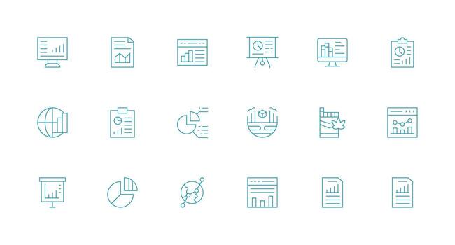18 Trends Icons in Minimal Line Aesthetic UI and UX Focused Icon Collection vector
