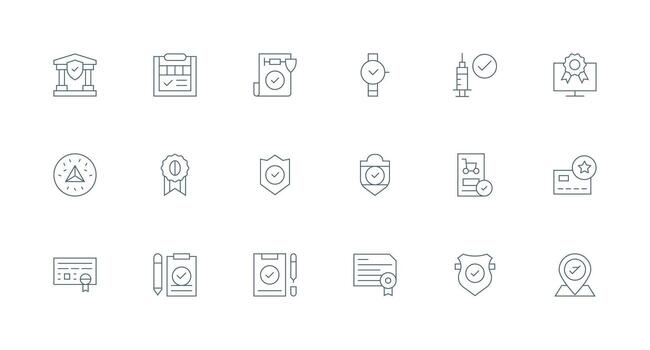 18 Minimal Line Vectors for Verified Theme Layout Icon Collection