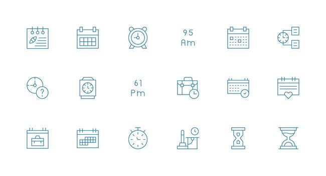 Schedule including 18 Minimal Line Illustrations Clean Icon Set Icon Pack for UI Projects vector