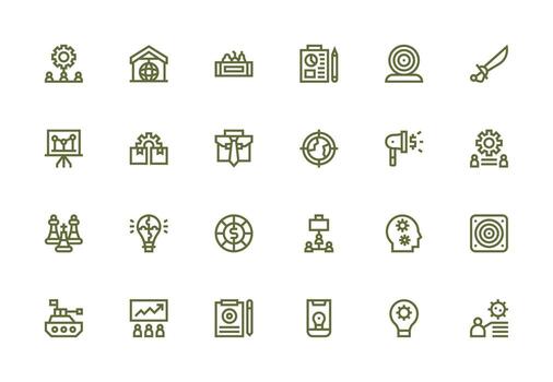 24 Thick Line Line Designs for Strategy Icons Scalable Icons for All Themes vector