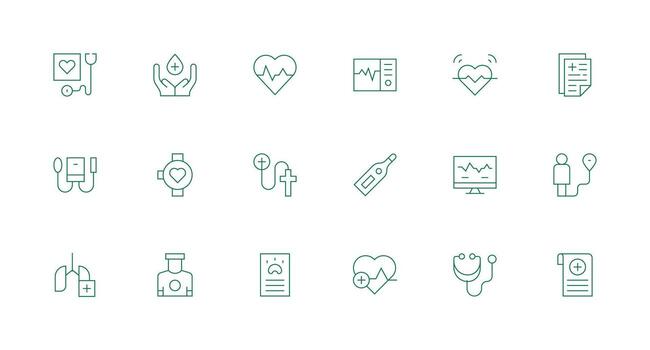 Minimal Line Icons from Vital Set with 18 Vectors Pixel Perfect Icon Set