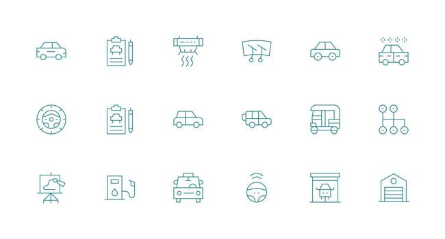 Auto featuring 18 Icons in Minimal Line Design Neutral Style Icons for Any Project vector