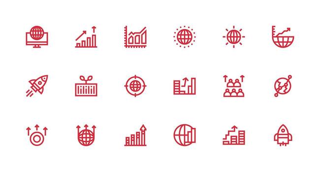 18 Expansion Icons in Strong Stroke Line Aesthetic Neatly Designed Icons for Web Platforms vector