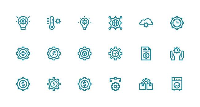 18 Icons for Optimization in Strong Stroke Line Format Sharp Icons for Presentations vector