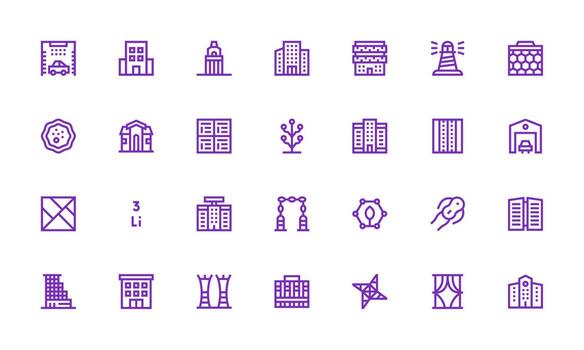 estructura visual paquete conteniendo 28 negrita línea íconos lleno icono biblioteca para ui diseñadores vector