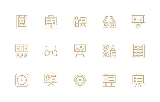 visual ayuda icono conjunto con 15 regular línea gráficos mínimo icono conjunto para interfaz proyectos vector