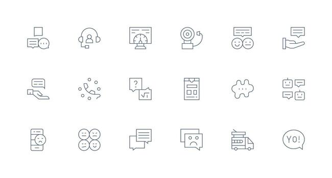 Minimal Line Style Response Icons with 18 Vectors Modern Icon Set