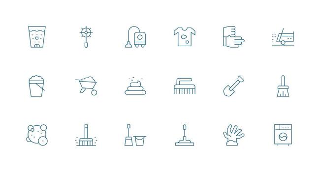 18 Icons for Dirt in Minimal Line Format Icon Set vector