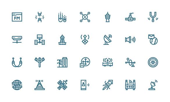 28 Icons for Transmission in Bold Line Format Reliable Icons for All Interfaces vector