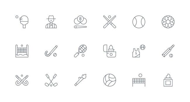 Match Visual Pack containing 18 Minimal Line Icons User Interface Icons for Digital Products vector