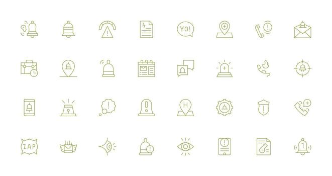 Thin Line Icons from Urgent Set with 32 Vectors Icon Pack for Various Themes