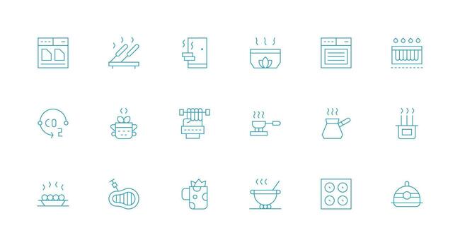 Warming Icon Collection with 18 Minimal Line Designs Essential Icon Set for Teams vector