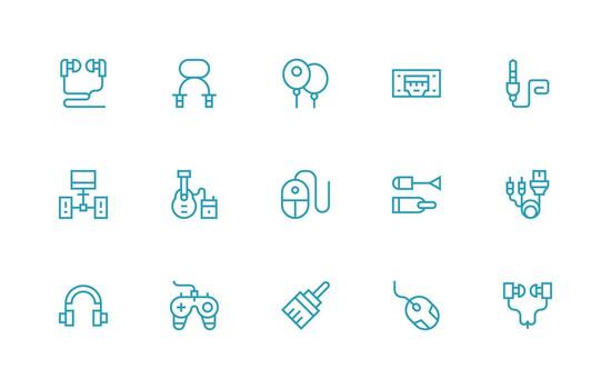 15 Regular Line Vectors for Wired Theme Professional Icon Pack for Development Work