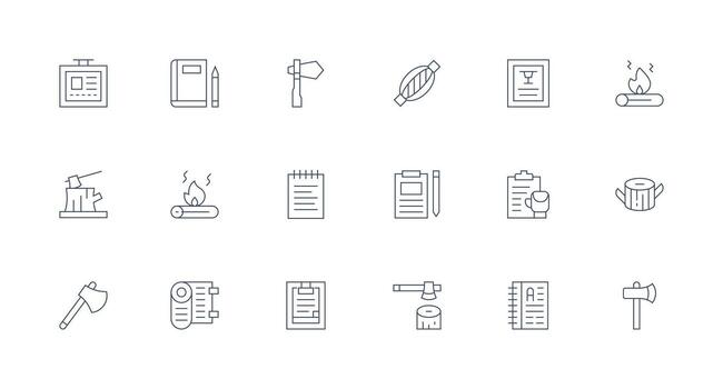 Iniciar sesión incluso 18 mínimo línea ilustraciones núcleo icono colección para diario Tareas vector