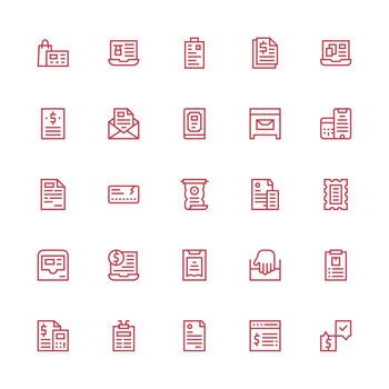 25 Medium Stroke Outline Vectors for Receipt Theme Icons Built for Visual Consistency Pack