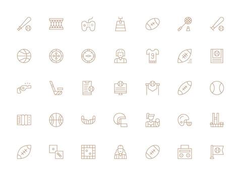 35 Light Line Designs for Player Icons Clean Icon Collection for Web Use vector