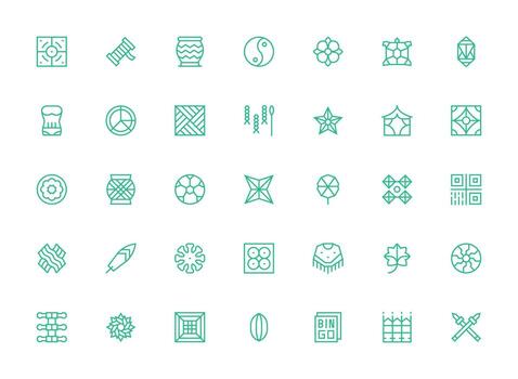 Regular Clean Line Icons from Pattern Set with 35 Vectors Icon Pack for UI