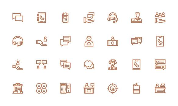 28 Bold Line Style Icons from Customer Service Collection Neat Icon Set vector