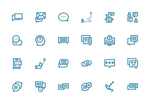 Support Request Icon Collection with 24 Thick Line Line Designs Lightweight Icon Series vector